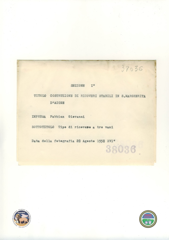 1938 08 28 Santa Margherita d&#039;Adige COSTRUZIONE RICOVERI id_38036 2 retro